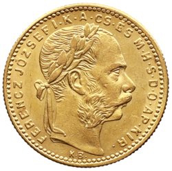 8 zlatník / 20 frank 1888 KB