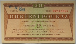 20 Kčs tuzex 1981