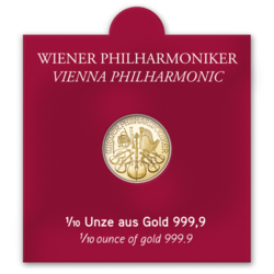 Wiener Philharmoniker 1/10 Oz. v dárkovém balení (3,11 g./Zlato 999/1000) 