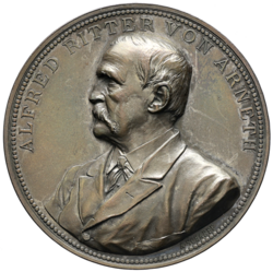 Bronzová medaile Alfred Ritter von Arneth 1890, 54 mm.
