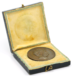 Bronzová medaile Albert Schsen Fur lebens rettung, 35,5 mm. - původní etue
