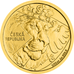 Zlatá 1/25 Oz. investiční mince Český lev 2024, číslovaná (1,24 g./Zlato 999/1000)