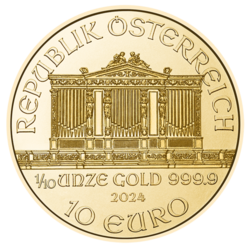 Wiener Philharmoniker 1/10 Oz. v dárkové krabičce (3,11 g./Zlato 999/1000)