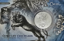 Stříbrná uncová investiční mince Český lev 2024 číslovaná, (31,1 g./Stříbro 999/1000)
