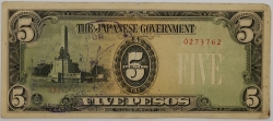 Filipíny - 5 Pesos 1943 Japonská okupace