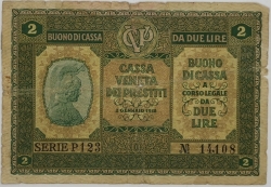 Italy - 2 Lire 1918  