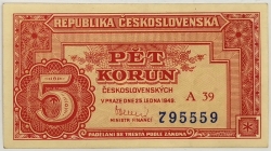 5 Kčs 1949