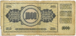 Yugoslavia - 1000 Dinara 1978