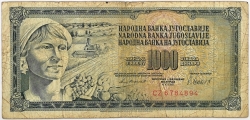 Yugoslavia - 1000 Dinara 1981