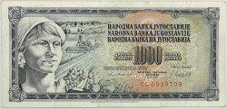 Yugoslavia - 1000 Dinara 1981