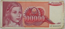 Yugoslavia - 100000 Dinara 1989