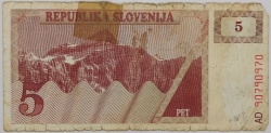 Slovenia - 5 Tolarja 1990