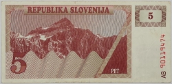 Slovenia - 5 Tolarja 1990 