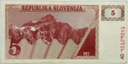 Slovenia - 5 Tolarja 1990