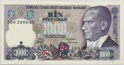 Turkey - 1000 Lira 1986-1988