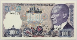 Turkey - 1000 Lira 1986-1988