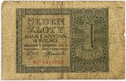 Poland - 1 Zloty 1941