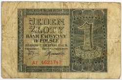 Poland - 1 Zloty 1941