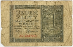 Poland - 1 Zloty 1941