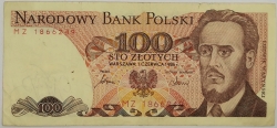 Poland - 100 Zlotych 1986