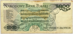 Poland - 5000 Zlotych 1988